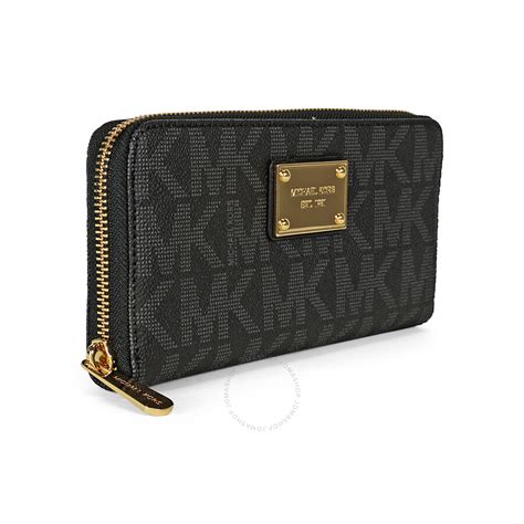 michael kors monogram continental wallet black|michael kors continental wallet outlet.